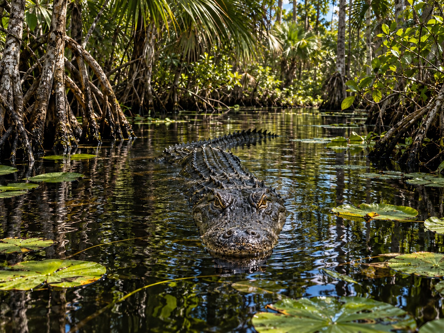 Florida Alligator in the Swamp