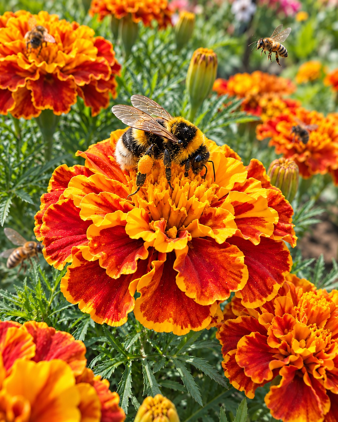 Bumblebee on Marigold