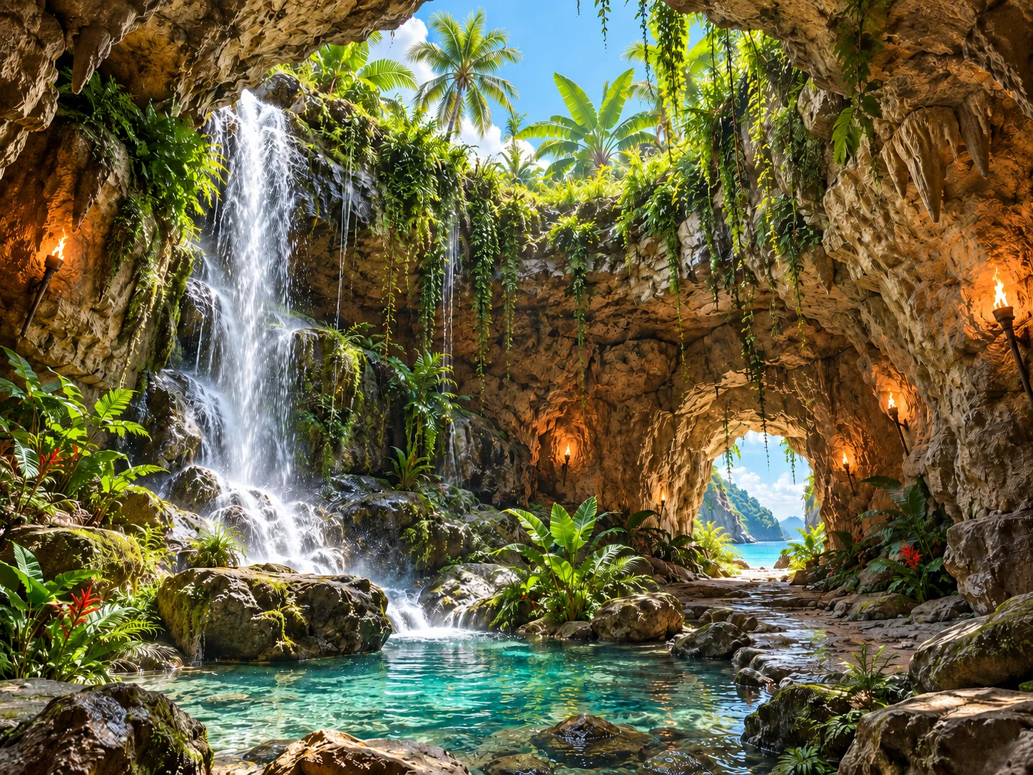 Cave with Waterfalls